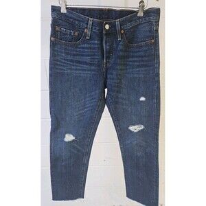 Levis 501 Women's Jeans Distressed  Raw Hem Sz 27x28